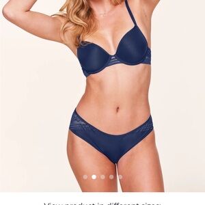 Adore Me Amelia Contour bra 34B and Medium thong blue